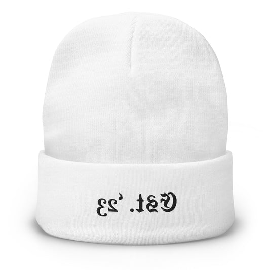 Embroidered 'TRIAL' Beanie (White)